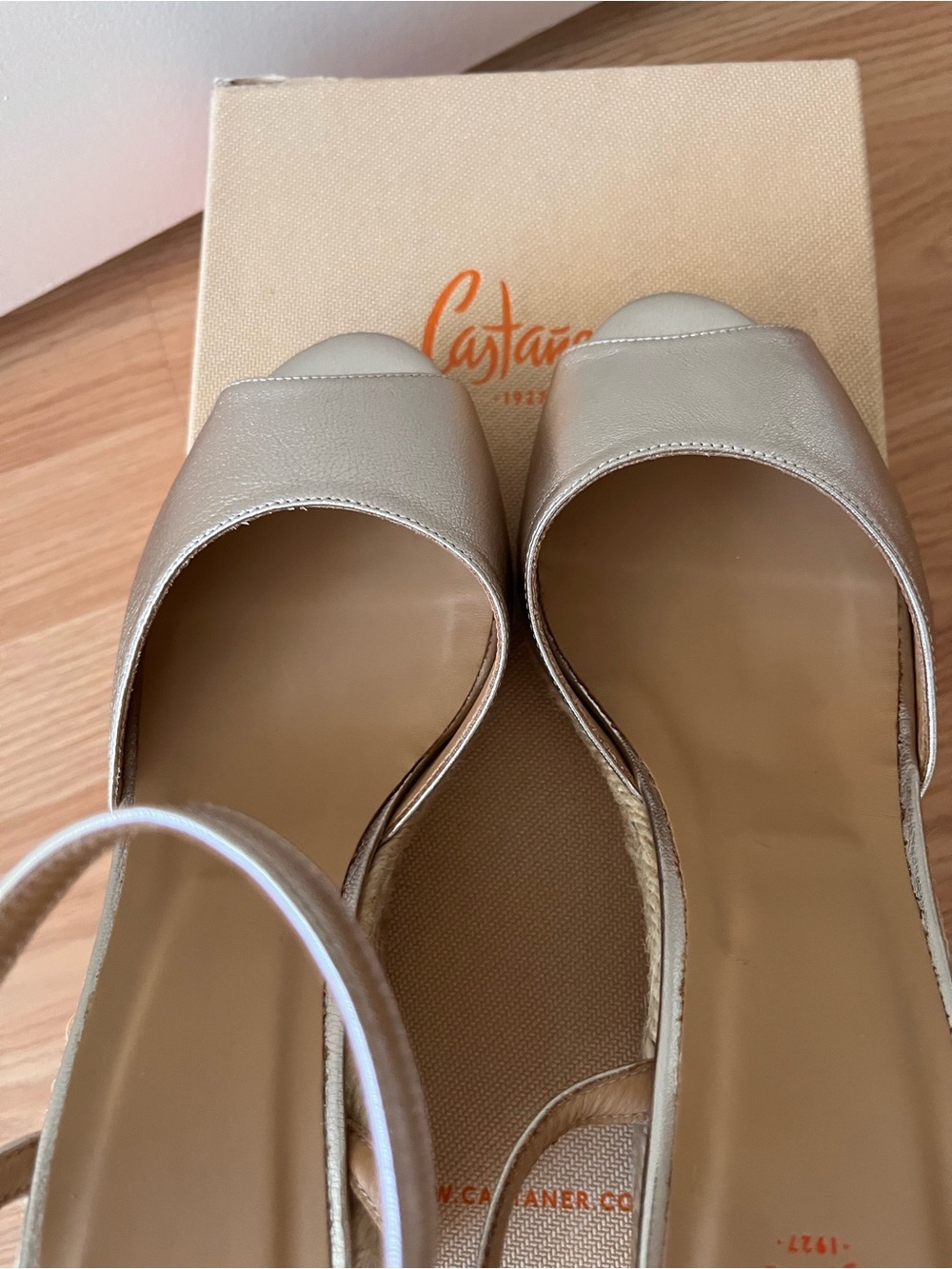 Castaner Metallic Silver Braided Jute Espadrille Wedges - NIB - Picture 3 of 14